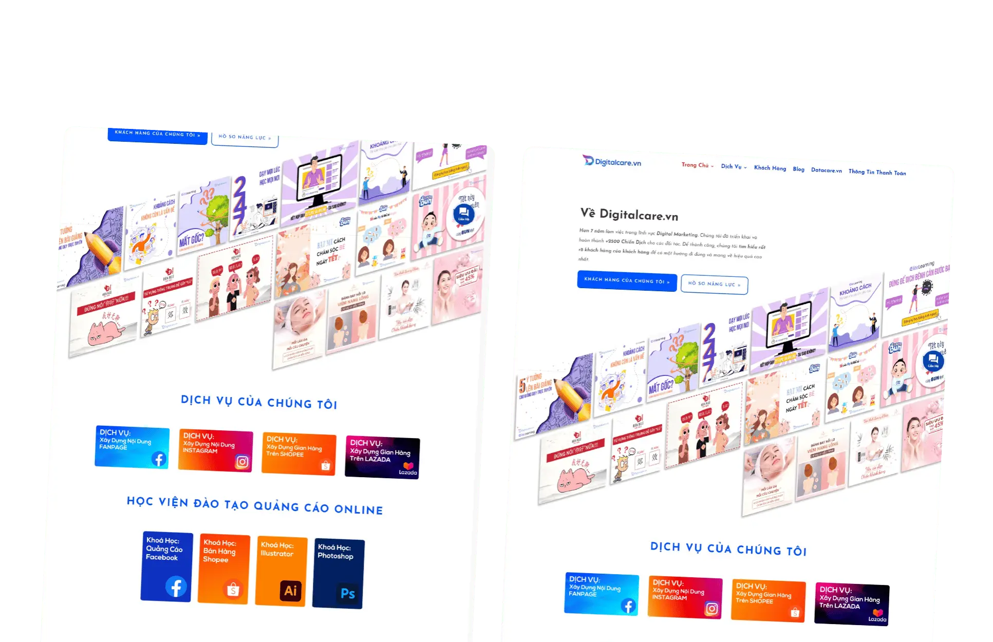 Screens from the Digital Care project