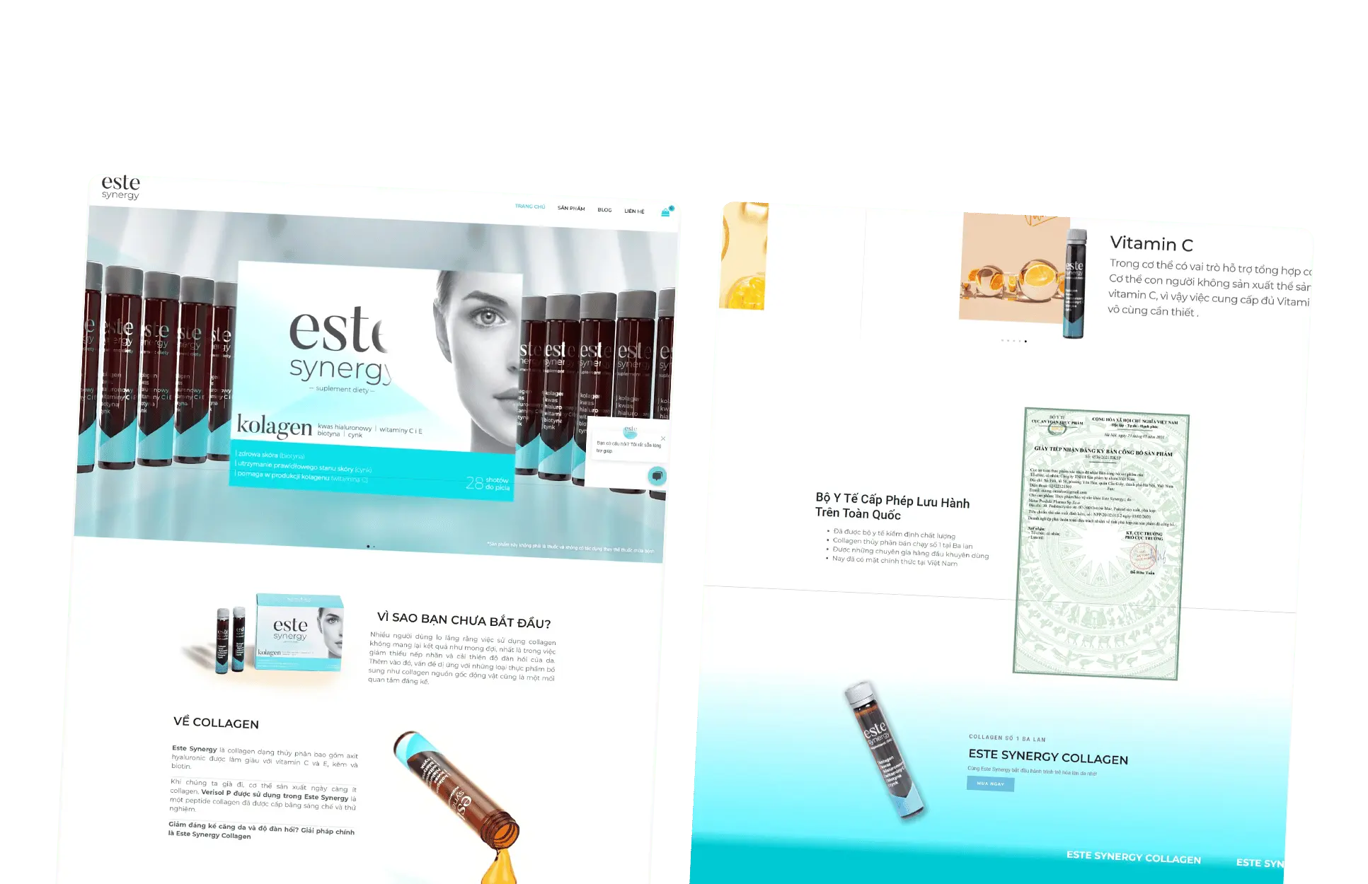 Screens from the Este Synergy Collagen project